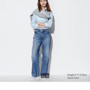 NWT uniqlo wide straight jeans, 23x27